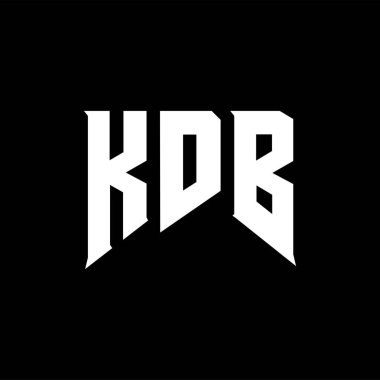 Teknoloji şirketi için KDB harf logosu tasarımı. KDB logo tasarımı siyah ve beyaz renk kombinasyonu. KDB logosu, KDB vektörü, KDB tasarımı, KDB simgesi, KDB alfabesi. KDB tipografi logosu tasarımı.