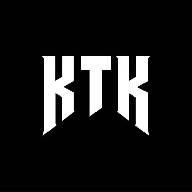 Teknoloji şirketi için KTK mektup logosu tasarımı. KTK logo tasarımı siyah-beyaz renk kombinasyonu. KTK logosu, KTK vektörü, KTK tasarımı, KTK simgesi, KTK alfabesi. KTK tipografi logosu tasarımı.