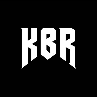 Teknoloji şirketi için KBR harf logosu tasarımı. KBR logo tasarımı siyah ve beyaz renk kombinasyonu. KBR logosu, KBR vektörü, KBR tasarımı, KBR simgesi, KBR alfabesi. KBR tipografi logosu tasarımı.