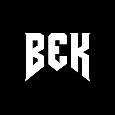 Teknoloji şirketi için BEK mektup logosu tasarımı. BEK logosu siyah-beyaz renk kombinasyonu tasarladı. BEK logosu, BEK vektörü, BEK tasarımı, BEK simgesi, BEK alfabesi. BEK tipografi logosu tasarımı.