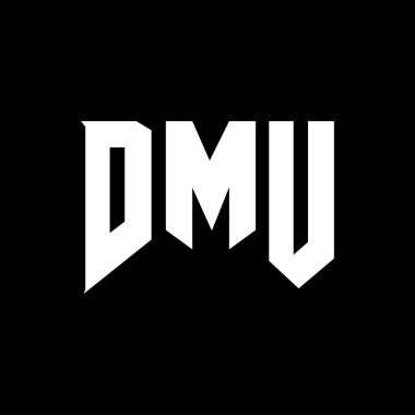 Teknoloji şirketi için DMU mektup logosu tasarımı. DMU logosu siyah-beyaz renk kombinasyonu tasarladı. DMU logosu, DMU vektörü, DMU tasarımı, DMU simgesi, DMU alfabesi. DMU tipografi logosu tasarımı.