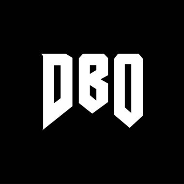 Teknoloji şirketi için DBO mektup logosu tasarımı. DBO logo tasarımı siyah ve beyaz renk kombinasyonu. DBO logosu, DBO vektörü, DBO tasarımı, DBO simgesi, DBO alfabesi. DBO tipografi logosu tasarımı.