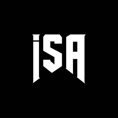 Teknoloji şirketi için ISA mektup logosu tasarımı. ISA logo tasarımı siyah-beyaz renk kombinasyonu. ISA logosu, ISA vektörü, ISA tasarımı, ISA simgesi, ISA alfabesi. ISA tipografi logosu tasarımı.