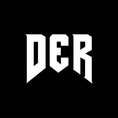 Teknoloji şirketi için DER mektup logosu tasarımı. DER logo tasarımı siyah ve beyaz renk kombinasyonu. DER logosu, DER vektörü, DER tasarımı, DER simgesi, DER alfabesi. DER tipografi logosu tasarımı.