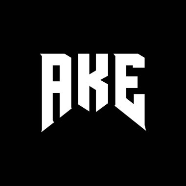 Teknoloji şirketi için AKE mektup logosu tasarımı. AKE logo tasarımı siyah ve beyaz renk kombinasyonu. AKE logosu, AKE vektörü, AKE tasarımı, AKE simgesi, AKE alfabesi. AKE tipografi logosu tasarımı.