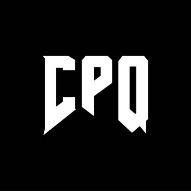 Teknoloji şirketi için CPQ harf logosu tasarımı. CPQ logo tasarımı siyah ve beyaz renk kombinasyonu. CPQ logosu, CPQ vektörü, CPQ tasarımı, CPQ simgesi, CPQ alfabesi. CPQ tipografi logosu tasarımı.