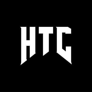 Teknoloji şirketi için HTC mektup logosu tasarımı. HTC logo tasarımı siyah ve beyaz renk kombinasyonu. HTC logosu, HTC vektörü, HTC tasarımı, HTC simgesi, HTC alfabesi. HTC tipografi logosu tasarımı.