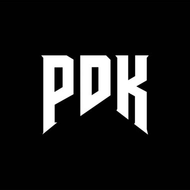 Teknoloji şirketi için PDK mektup logosu tasarımı. PDK logo tasarımı siyah ve beyaz renk kombinasyonu. PDK logosu, PDK vektörü, PDK tasarımı, PDK simgesi, PDK alfabesi. PDK tipografi logosu tasarımı.