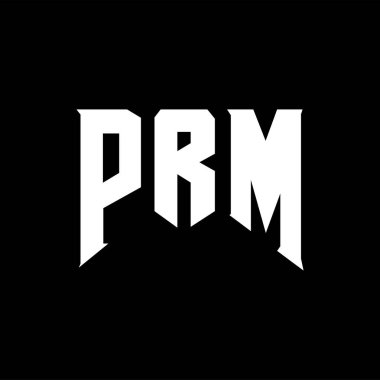 PRM letter logo design for technology company. PRM logo design black and white color combination. PRM logo, PRM vector, PRM design, PRM icon, PRM alphabet. PRM typography logo design. clipart