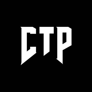 Teknoloji şirketi için CTP mektup logosu tasarımı. CTP logo tasarımı siyah ve beyaz renk kombinasyonu. CTP logosu, CTP vektörü, CTP tasarımı, CTP simgesi, CTP alfabesi. CTP tipografi logosu tasarımı.