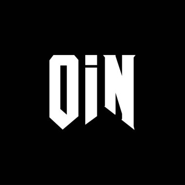 Teknoloji şirketi için OIN mektup logosu tasarımı. OIN logo tasarımı siyah ve beyaz renk kombinasyonu. OIN logosu, OIN vektörü, OIN tasarımı, OIN simgesi, OIN alfabesi. OIN tipografi logosu tasarımı.