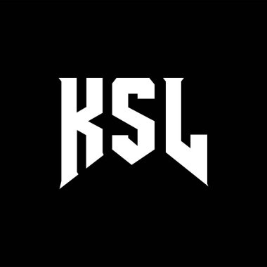 Teknoloji şirketi için KSL harf logosu tasarımı. KSL logo tasarımı siyah ve beyaz renk kombinasyonu. KSL logosu, KSL vektörü, KSL tasarımı, KSL simgesi, KSL alfabesi. KSL tipografi logo tasarımı.