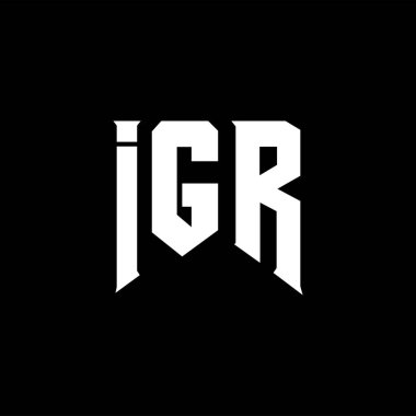 IGR letter logo design for technology company. IGR logo design black and white color combination. IGR logo, IGR vector, IGR design, IGR icon, IGR alphabet. IGR typography logo design. clipart