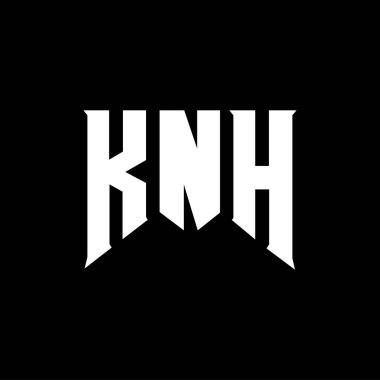 Teknoloji şirketi için KNH harf logosu tasarımı. KNH logo tasarımı siyah ve beyaz renk kombinasyonu. KNH logosu, KNH vektörü, KNH tasarımı, KNH simgesi, KNH alfabesi. KNH tipografi logosu tasarımı.