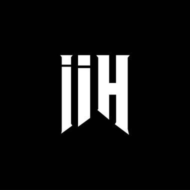 IIH letter logo design for technology company. IIH logo design black and white color combination. IIH logo, IIH vector, IIH design, IIH icon, IIH alphabet. IIH typography logo design. clipart