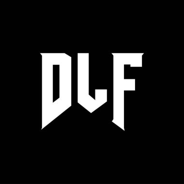 Teknoloji şirketi için DLF mektup logosu tasarımı. DLF logo tasarımı siyah ve beyaz renk kombinasyonu. DLF logosu, DLF vektörü, DLF tasarımı, DLF simgesi, DLF alfabesi. DLF tipografi logosu tasarımı.