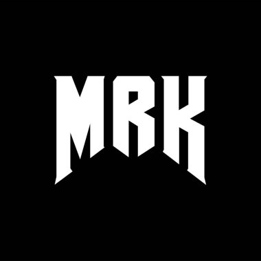 MRK 'nın teknoloji şirketi için logo tasarımı. MRK logo tasarımı siyah ve beyaz renk kombinasyonu. MRK logosu, MRK vektörü, MRK tasarımı, MRK simgesi, MRK alfabesi. MRK tipografi logosu tasarımı.