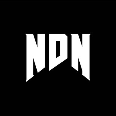 Teknoloji şirketi için NDN harf logosu tasarımı. NDN logo tasarımı siyah ve beyaz renk kombinasyonu. NDN logosu, NDN vektörü, NDN tasarımı, NDN simgesi, NDN alfabesi. NDN tipografi logosu tasarımı.