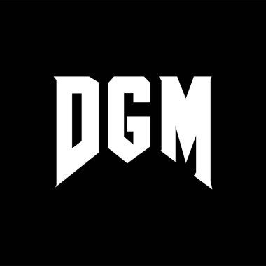 Teknoloji şirketi için DGM mektup logosu tasarımı. DGM logo tasarımı siyah ve beyaz renk kombinasyonu. DGM logosu, DGM vektörü, DGM tasarımı, DGM simgesi, DGM alfabesi. DGM tipografi logosu tasarımı.