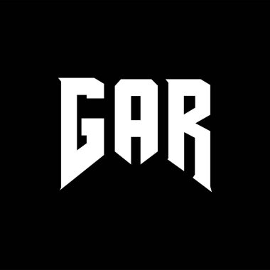 Teknoloji şirketi için GAR harf logosu tasarımı. GAR logo tasarımı siyah ve beyaz renk kombinasyonu. GAR logosu, GAR vektörü, GAR tasarımı, GAR simgesi, GAR alfabesi. GAR tipografi logosu tasarımı.