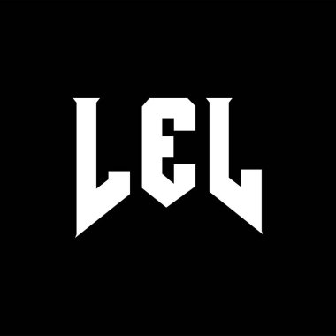 Teknoloji şirketi için LEL mektup logosu tasarımı. LEL logo tasarımı siyah ve beyaz renk kombinasyonu. LEL logosu, LEL vektörü, LEL tasarımı, LEL simgesi, LEL alfabesi. LEL tipografi logosu tasarımı.
