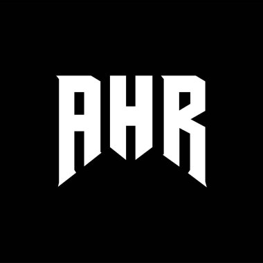 Teknoloji şirketi için AHR harf logosu tasarımı. AHR logosu siyah-beyaz renk kombinasyonu tasarladı. AHR logosu, AHR vektörü, AHR tasarımı, AHR simgesi, AHR alfabesi. AHR tipografi logosu tasarımı.