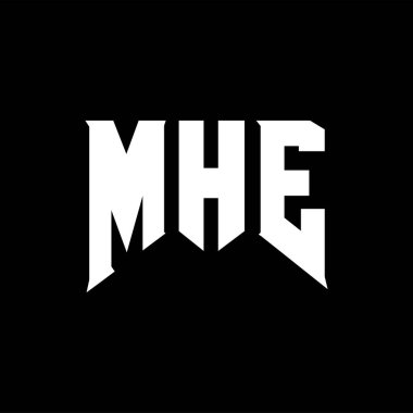 Teknoloji şirketi için MHE mektup logosu tasarımı. MHE logo tasarımı siyah ve beyaz renk kombinasyonu. MHE logosu, MHE vektörü, MHE tasarımı, MHE simgesi, MHE alfabesi. MHE tipografi logosu tasarımı.