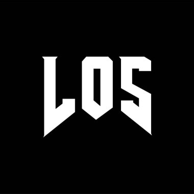 Teknoloji şirketi için LOS mektup logosu tasarımı. LOS logosu siyah ve beyaz renk kombinasyonu tasarladı. LOS logosu, LOS vektörü, LOS dizaynı, LOS simgesi, LOS alfabesi. LOS tipografi logosu tasarımı.