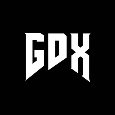 Teknoloji şirketi için GDX harf logosu tasarımı. GDX logo tasarımı siyah ve beyaz renk kombinasyonu. GDX logosu, GDX vektörü, GDX tasarımı, GDX simgesi, GDX alfabesi. GDX tipografi logo tasarımı.