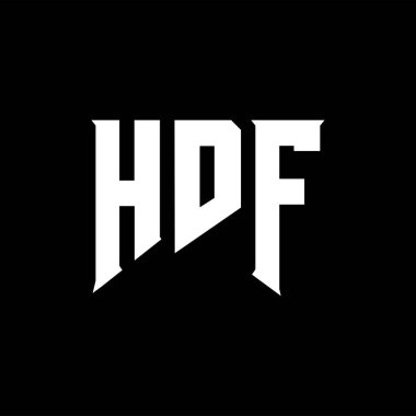 Teknoloji şirketi için HDF mektup logosu tasarımı. HDF logo tasarımı siyah ve beyaz renk kombinasyonu. HDF logosu, HDF vektörü, HDF tasarımı, HDF simgesi, HDF alfabesi. HDF tipografi logosu tasarımı.