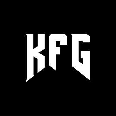 Teknoloji şirketi için KFG mektup logosu tasarımı. KFG logo tasarımı siyah ve beyaz renk kombinasyonu. KFG logosu, KFG vektörü, KFG tasarımı, KFG simgesi, KFG alfabesi. KFG tipografi logo tasarımı.