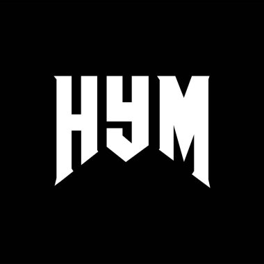 Teknoloji şirketi için HYM mektup logosu tasarımı. HYM logo tasarımı siyah ve beyaz renk kombinasyonu. HYM logosu, HYM vektörü, HYM tasarımı, HYM simgesi, HYM alfabesi. HYM tipografi logosu tasarımı.