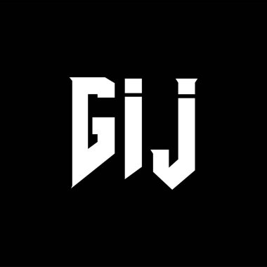 Teknoloji şirketi için GIJ mektup logosu tasarımı. GIJ logo tasarımı siyah ve beyaz renk kombinasyonu. GIJ logosu, GIJ vektörü, GIJ tasarımı, GIJ simgesi, GIJ alfabesi. GIJ tipografi logosu tasarımı.