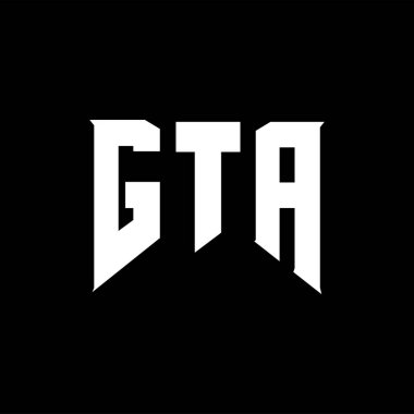 Teknoloji şirketi için GTA mektup logosu tasarımı. GTA logo tasarımı siyah-beyaz renk kombinasyonu. GTA logosu, GTA vektörü, GTA tasarımı, GTA simgesi, GTA alfabesi. GTA tipografi logosu tasarımı.