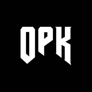 Teknoloji şirketi için OPK mektup logosu tasarımı. OPK logosu siyah-beyaz renk kombinasyonu tasarladı. OPK logosu, OPK vektörü, OPK tasarımı, OPK simgesi, OPK alfabesi. OPK tipografi logosu tasarımı.
