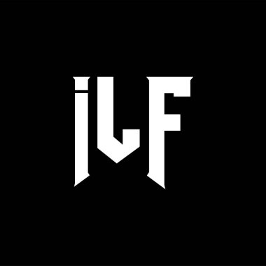 ILF letter logo design for technology company. ILF logo design black and white color combination. ILF logo, ILF vector, ILF design, ILF icon, ILF alphabet. ILF typography logo design. clipart