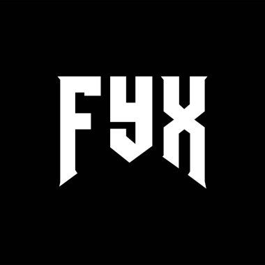 Teknoloji şirketi için FYX mektup logosu tasarımı. FYX logo tasarımı siyah ve beyaz renk kombinasyonu. FYX logosu, FYX vektörü, FYX tasarımı, FYX simgesi, FYX alfabesi. FYX tipografi logosu tasarımı.