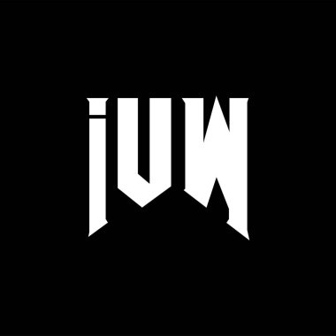 Teknoloji şirketi için IUW harf logosu tasarımı. IUW logo tasarımı siyah ve beyaz renk kombinasyonu. IUW logosu, IUW vektörü, IUW tasarımı, IUW simgesi, IUW alfabesi. IUW tipografi logosu tasarımı.