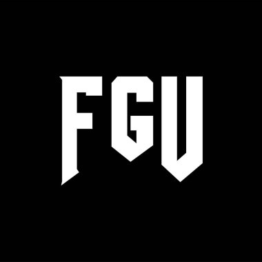 Teknoloji şirketi için FGU mektup logosu tasarımı. FGU logo tasarımı siyah-beyaz renk kombinasyonu. FGU logosu, FGU vektörü, FGU dizaynı, FGU simgesi, FGU alfabesi. FGU tipografi logosu tasarımı.