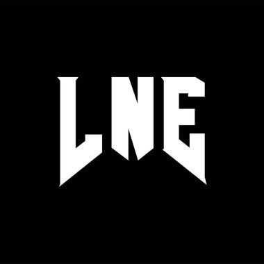 Teknoloji şirketi için LNE mektup logosu tasarımı. LNE logosu siyah-beyaz renk kombinasyonu tasarladı. LNE logosu, LNE vektörü, LNE tasarımı, LNE simgesi, LNE alfabesi. LNE tipografi logosu tasarımı.
