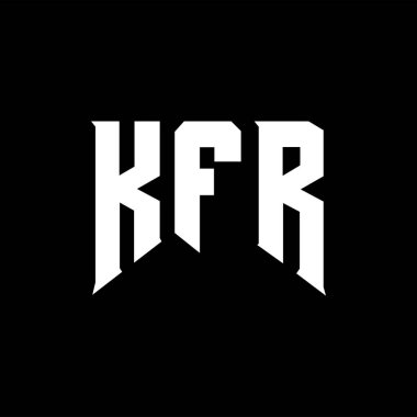 Teknoloji şirketi için KFR harf logosu tasarımı. KFR logo tasarımı siyah ve beyaz renk kombinasyonu. KFR logosu, KFR vektörü, KFR tasarımı, KFR simgesi, KFR alfabesi. KFR tipografi logosu tasarımı.