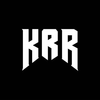 Teknoloji şirketi için KRR harf logosu tasarımı. KRR logo tasarımı siyah ve beyaz renk kombinasyonu. KRR logosu, KRR vektörü, KRR tasarımı, KRR simgesi, KRR alfabesi. KRR tipografi logosu tasarımı.