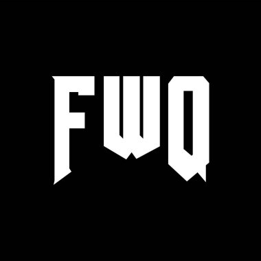 Teknoloji şirketi için FWQ harf logosu tasarımı. FWQ logo tasarımı siyah ve beyaz renk kombinasyonu. FWQ logosu, FWQ vektörü, FWQ tasarımı, FWQ simgesi, FWQ alfabesi. FWQ tipografi logosu tasarımı.
