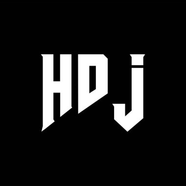 Teknoloji şirketi için HDJ mektup logosu tasarımı. HDJ logo tasarımı siyah ve beyaz renk kombinasyonu. HDJ logosu, HDJ vektörü, HDJ tasarımı, HDJ simgesi, HDJ alfabesi. HDJ tipografi logosu tasarımı.