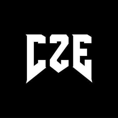 Teknoloji şirketi için CZE harf logosu tasarımı. CZE logo tasarımı siyah ve beyaz renk kombinasyonu. CZE logosu, CZE vektörü, CZE tasarımı, CZE simgesi, CZE alfabesi. CZE tipografi logosu tasarımı.