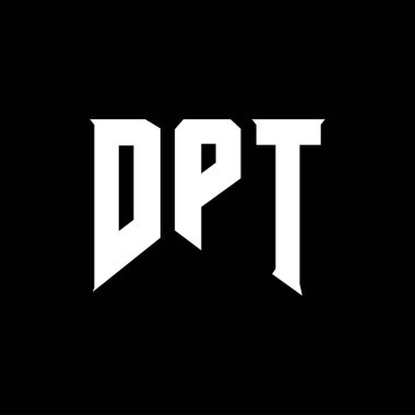 Teknoloji şirketi için DPT mektup logosu tasarımı. DPT logo tasarımı siyah ve beyaz renk kombinasyonu. DPT logosu, DPT vektörü, DPT tasarımı, DPT simgesi, DPT alfabesi. DPT tipografi logosu tasarımı.