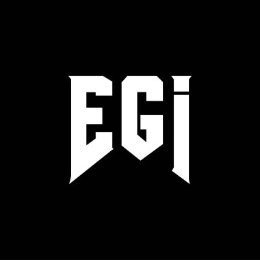 Teknoloji şirketi için EGI harf logosu tasarımı. EGI logo tasarımı siyah ve beyaz renk kombinasyonu. EGI logosu, EGI vektörü, EGI tasarımı, EGI simgesi, EGI alfabesi. EGI tipografi logosu tasarımı.