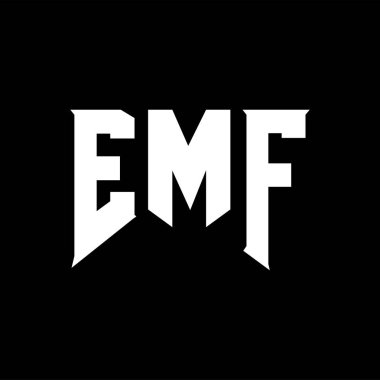 Teknoloji şirketi için EMF mektup logosu tasarımı. EMF logosu siyah ve beyaz renk kombinasyonu tasarladı. EMF logosu, EMF vektörü, EMF tasarımı, EMF simgesi, EMF alfabesi. EMF tipografi logosu tasarımı.
