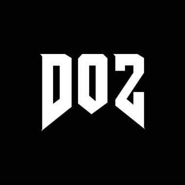 DOZ teknoloji şirketi için logo tasarımı. DOZ logosu siyah-beyaz renk kombinasyonu tasarladı. DOZ logosu, DOZ vektörü, DOZ tasarımı, DOZ simgesi, DOZ alfabesi. DOZ tipografi logosu tasarımı.