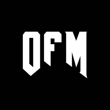 Teknoloji şirketi için OFM mektup logosu tasarımı. OFM logo tasarımı siyah ve beyaz renk kombinasyonu. OFM logosu, OFM vektörü, OFM tasarımı, OFM simgesi, OFM alfabesi. OFM tipografi logosu tasarımı.